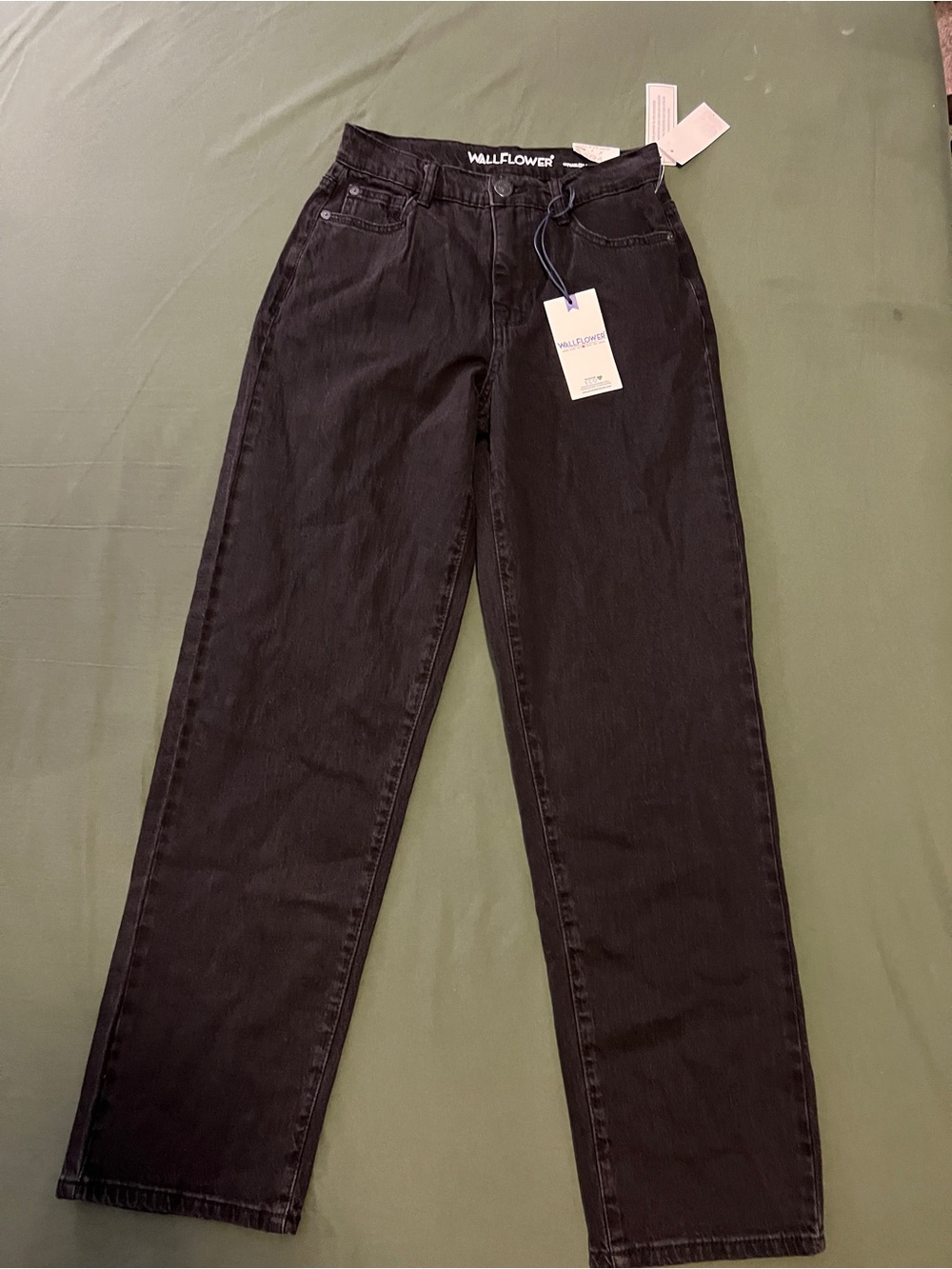 Women’s Black Retro Straight-Leg High Rise Jeans Size 0